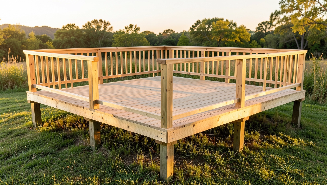 budowa tarasu drewnianego na słupach