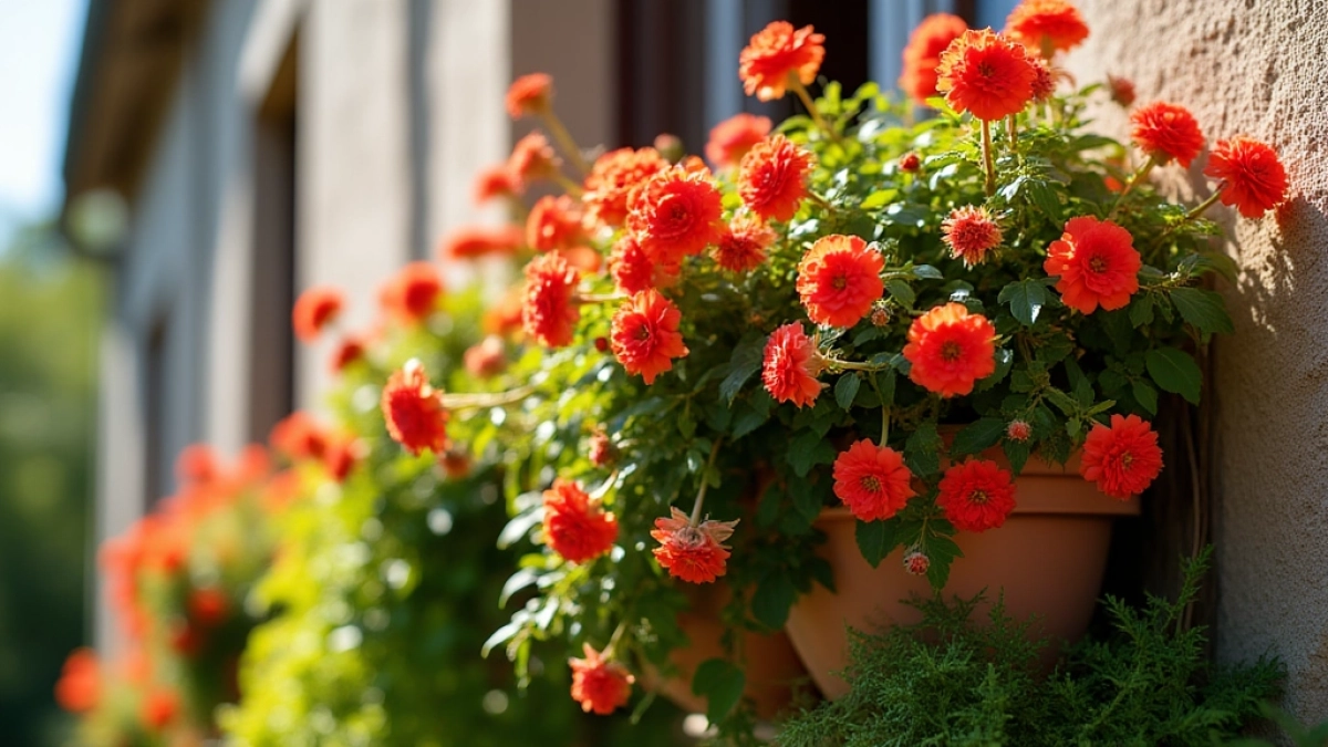 Kwiaty balkonowe zwisające lubiące słońce