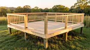 budowa tarasu drewnianego na słupach