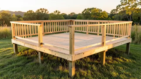 budowa tarasu drewnianego na słupach