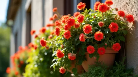 Kwiaty balkonowe zwisające lubiące słońce